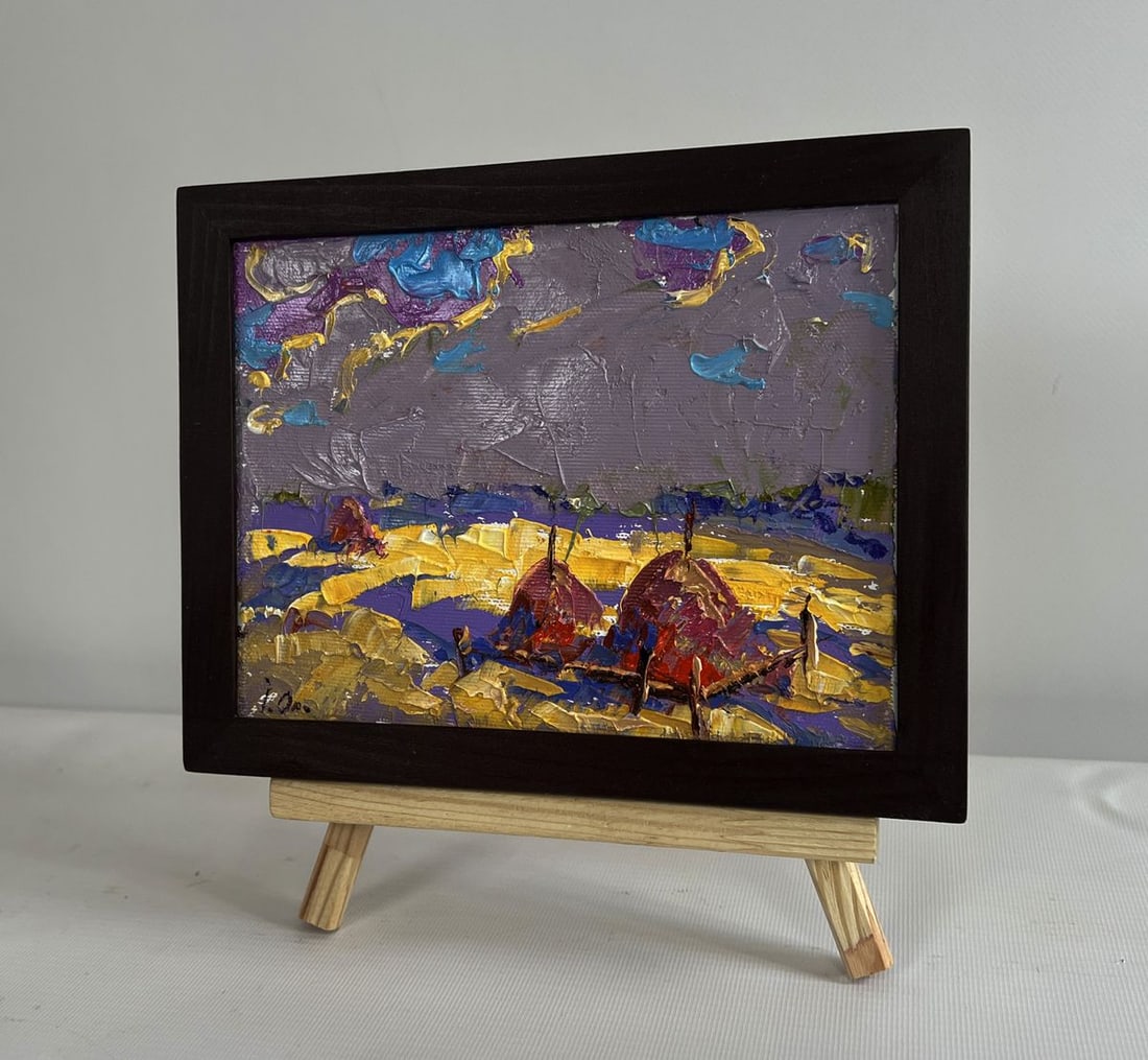 Oil painting Autumn golden fields Alex Kalenyuk - 2
