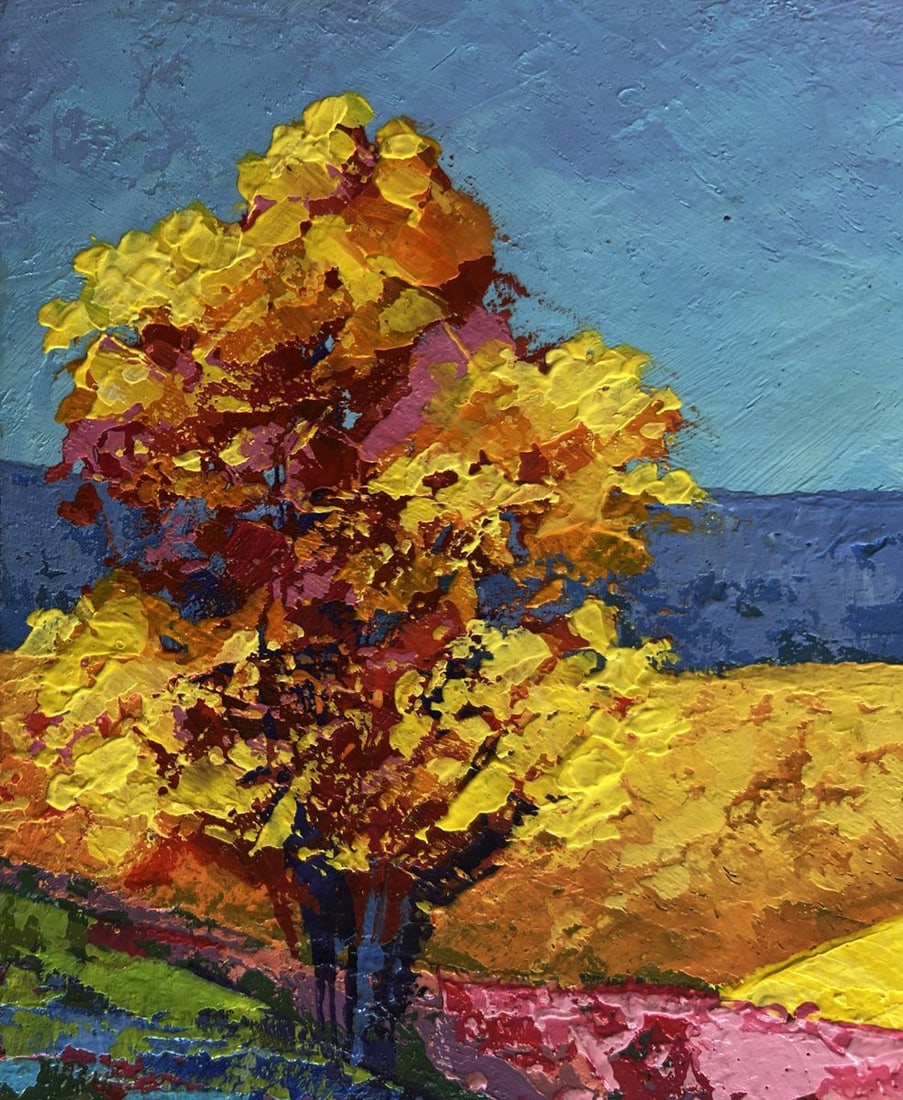 Oil painting Two trees in a field V. Zadorozhnya - 5