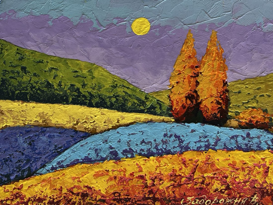 Oil painting Autumn golden fields V. Zadorozhnya - 3