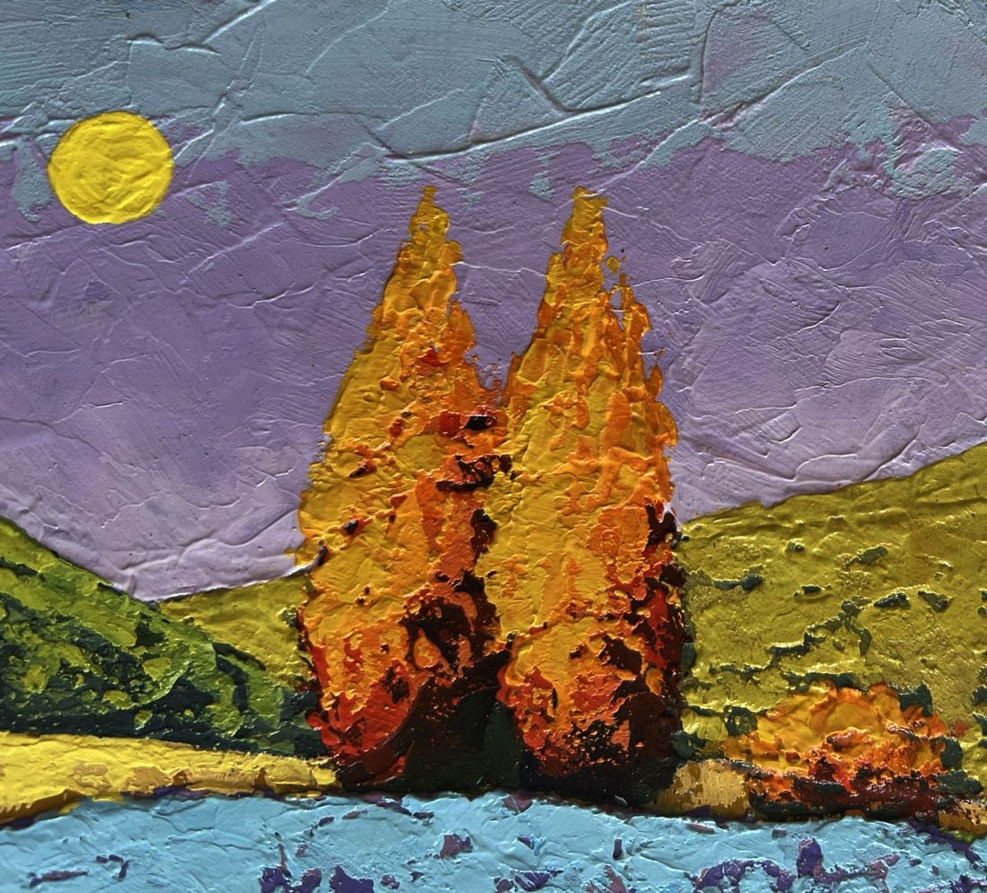 Oil painting Autumn golden fields V. Zadorozhnya - 4