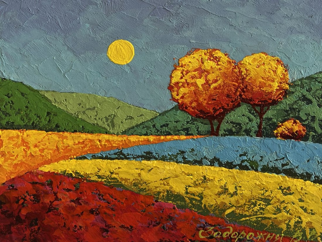 Oil painting Autumn evenings in the meadows V. Zadorozhnya - 3