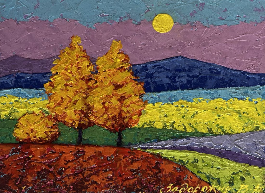 Oil painting Walking through autumn meadows V. Zadorozhnya - 3