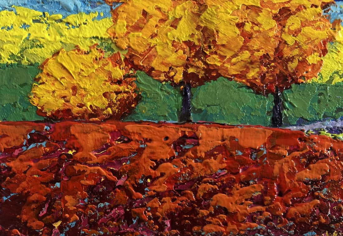 Oil painting Walking through autumn meadows V. Zadorozhnya - 5