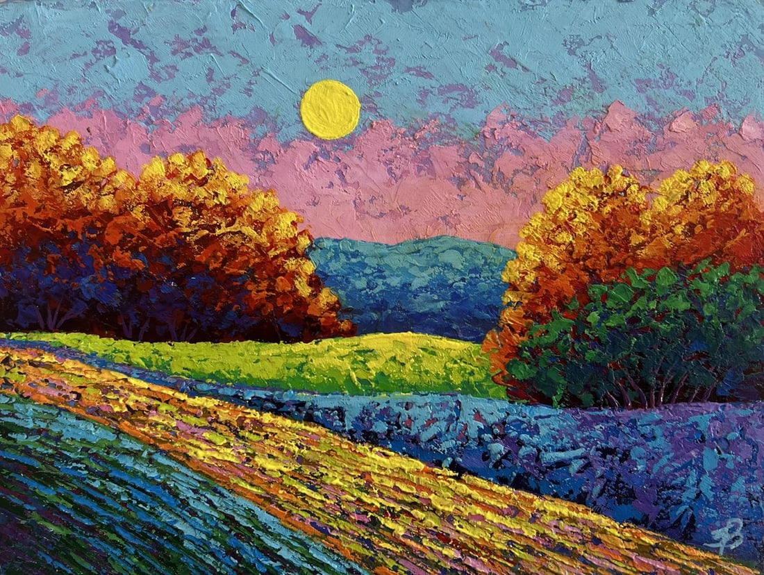 Oil painting Pink gentle sunset V. Zadorozhnya - 3