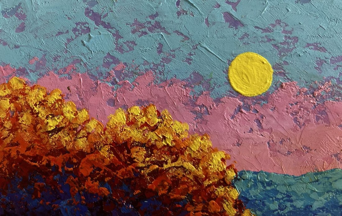 Oil painting Pink gentle sunset V. Zadorozhnya - 5