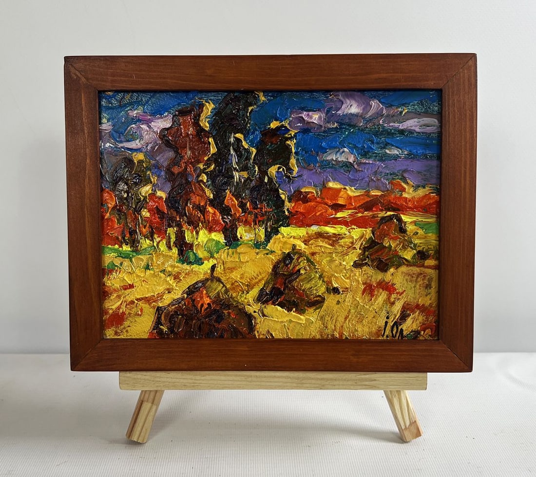 Oil painting The sun sets in the field Alex Kalenyuk (1 of 8)