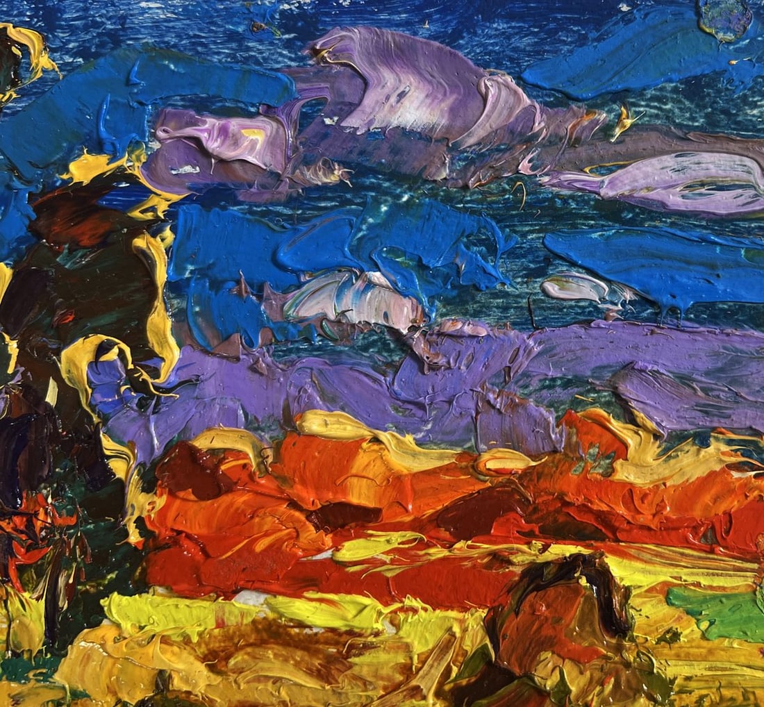 Oil painting The sun sets in the field Alex Kalenyuk - 4