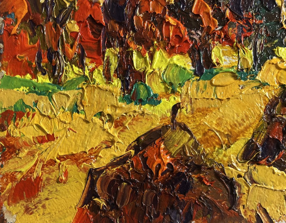 Oil painting The sun sets in the field Alex Kalenyuk - 5