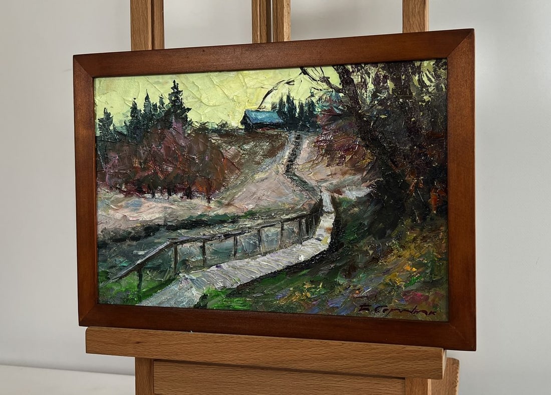 Oil painting Village Bridge Boris Serdyuk - 2