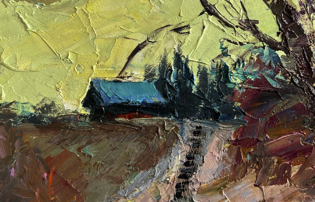 Oil painting Village Bridge Boris Serdyuk - 5