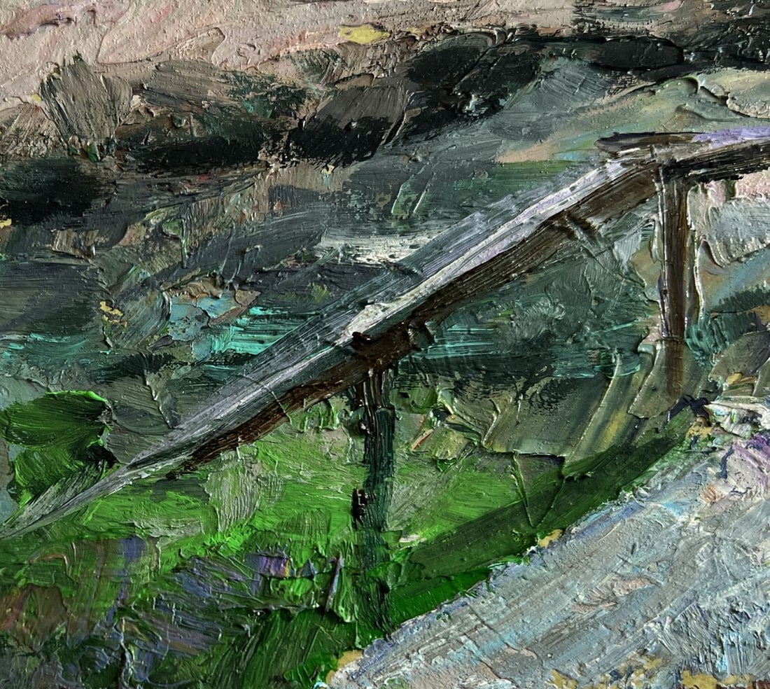 Oil painting Village Bridge Boris Serdyuk - 7