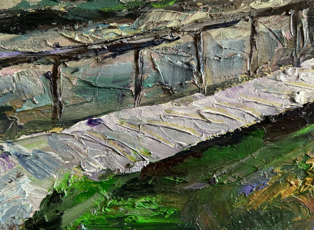 Oil painting Village Bridge Boris Serdyuk - 8