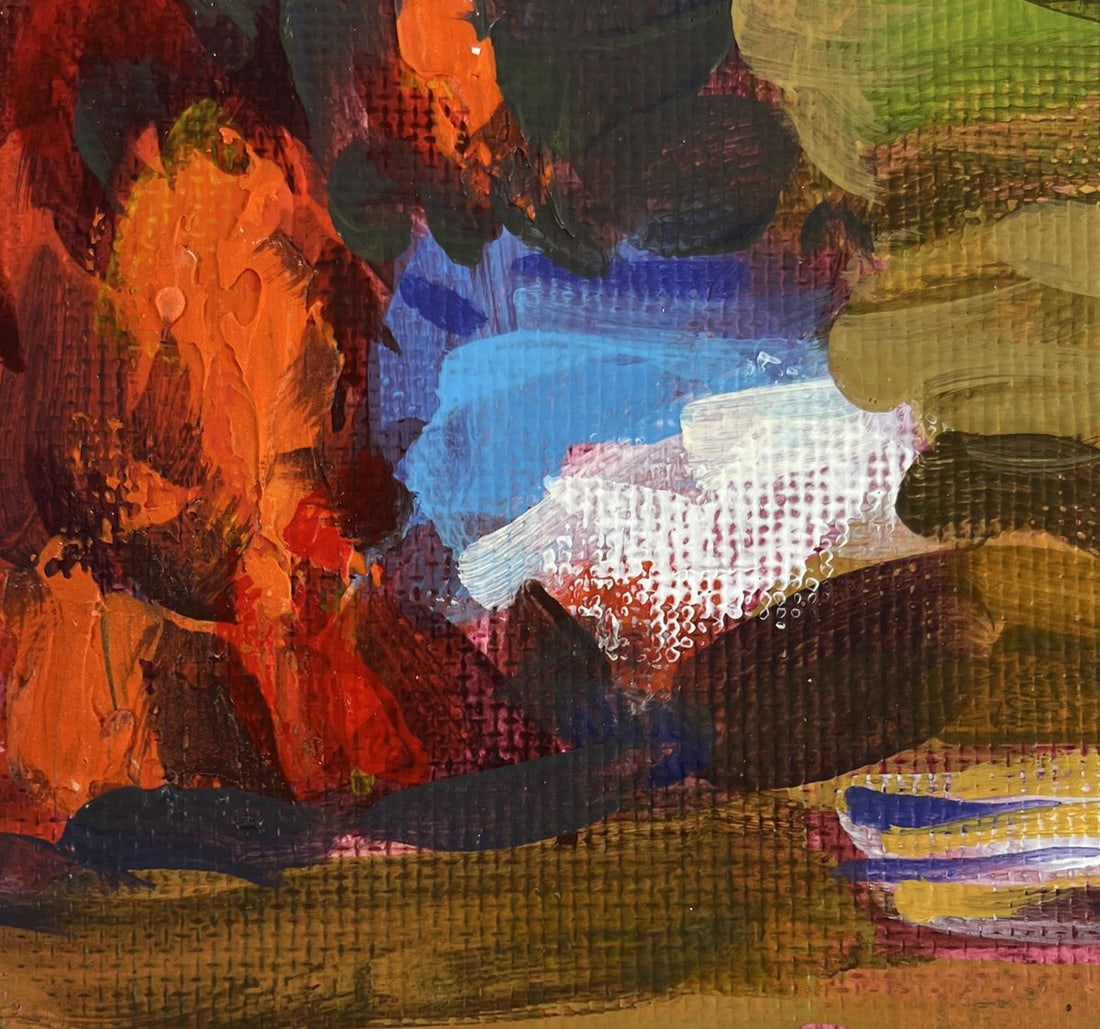 Acrylic painting Autumn colours in the village Mykhailo Patskan - 7