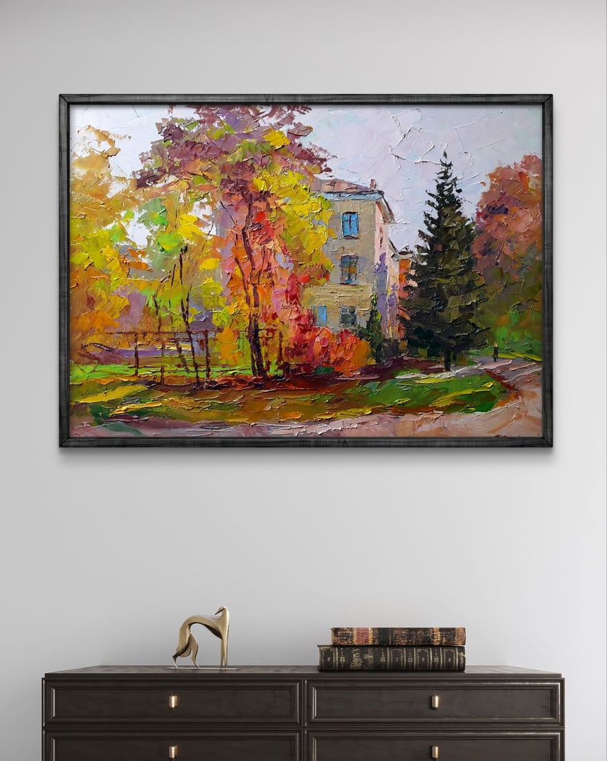 Oil painting Cityscape with autumn Boris Serdyuk - 2