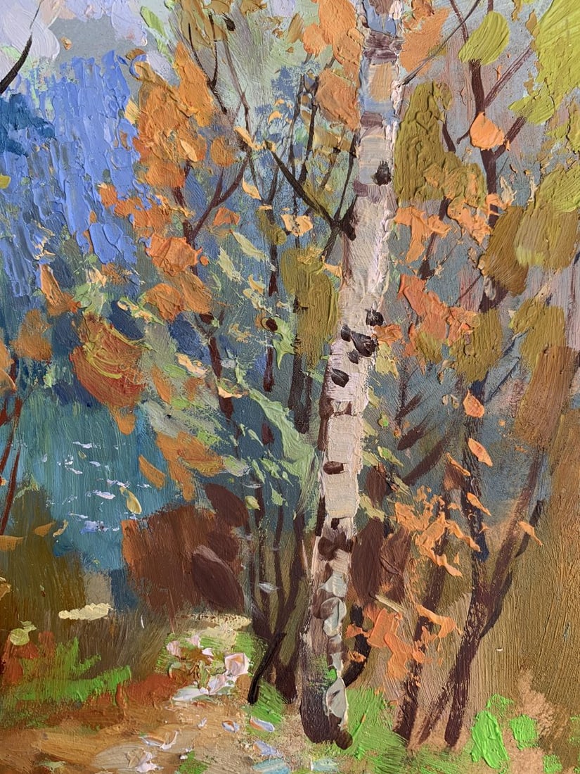 Oil painting Autumn birch grove Yuriy Suprunchuk - 10