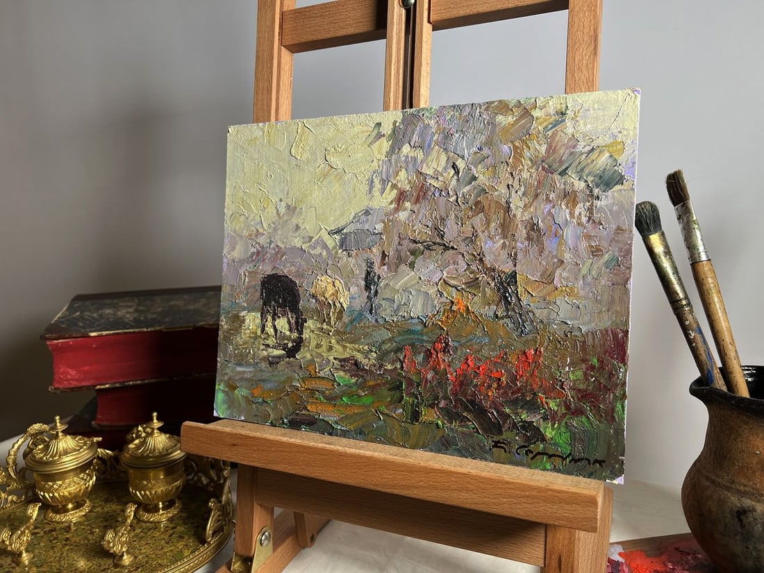Oil painting Autumn morning fog Boris Serdyuk - 2