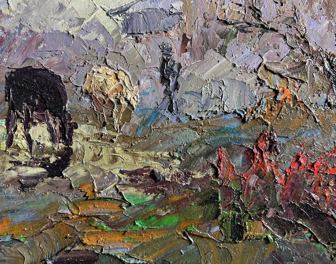 Oil painting Autumn morning fog Boris Serdyuk - 7