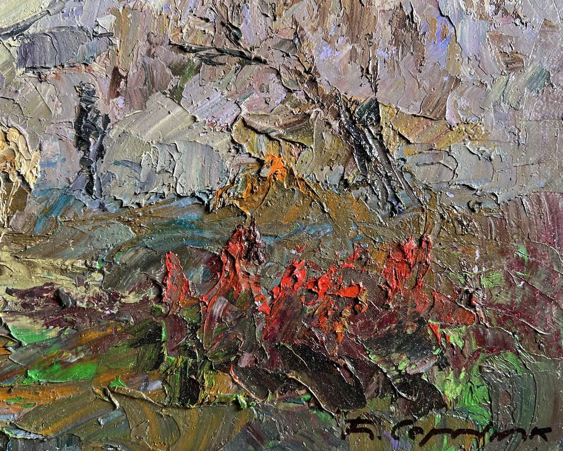 Oil painting Autumn morning fog Boris Serdyuk - 9