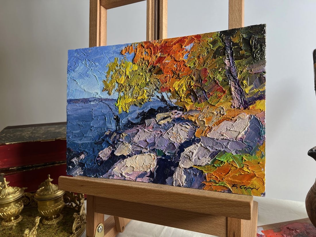 Oil painting Autumn fishing Boris Serdyuk - 2