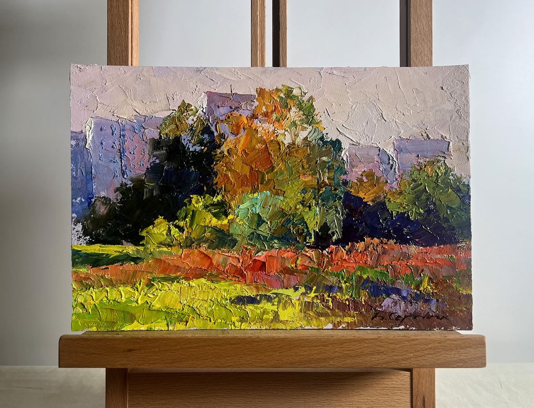 Oil painting Autumn meadows outside the city Boris Serdyuk (1 of 10)
