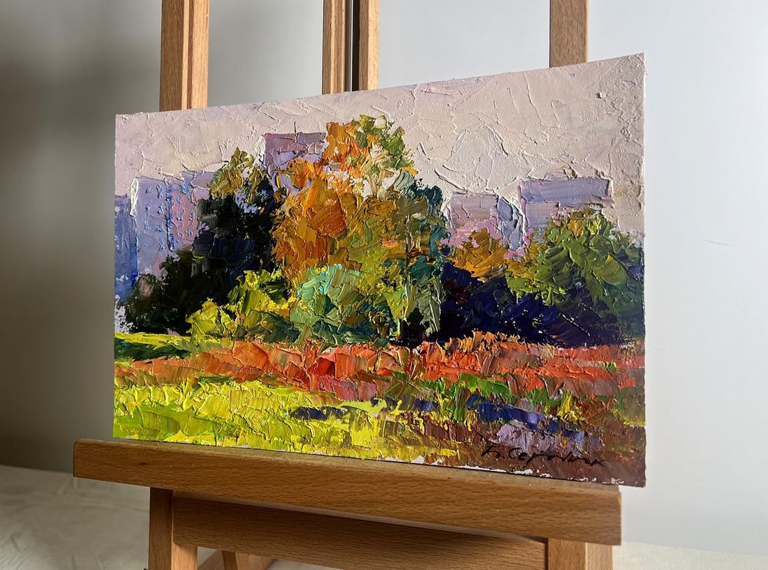 Oil painting Autumn meadows outside the city Boris Serdyuk - 2