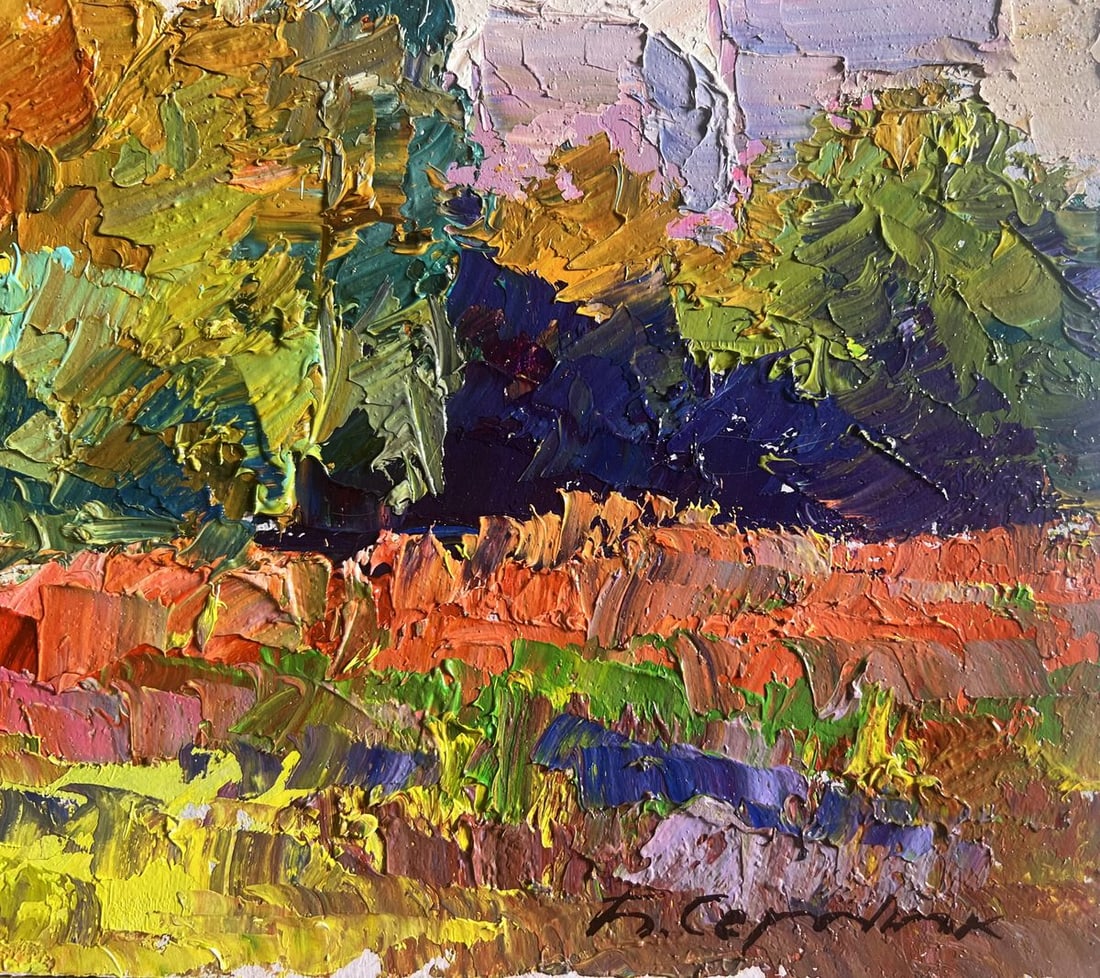 Oil painting Autumn meadows outside the city Boris Serdyuk - 9