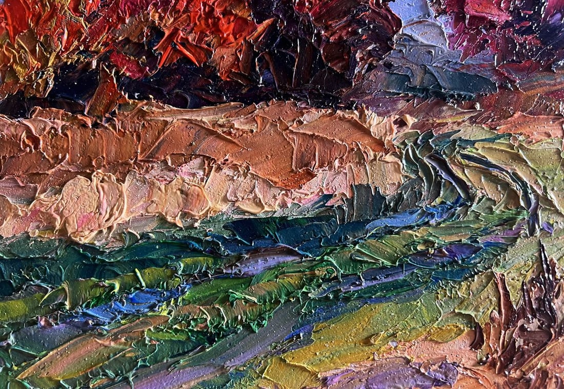 Oil painting Crimson autumn in the forest Boris Serdyuk - 7