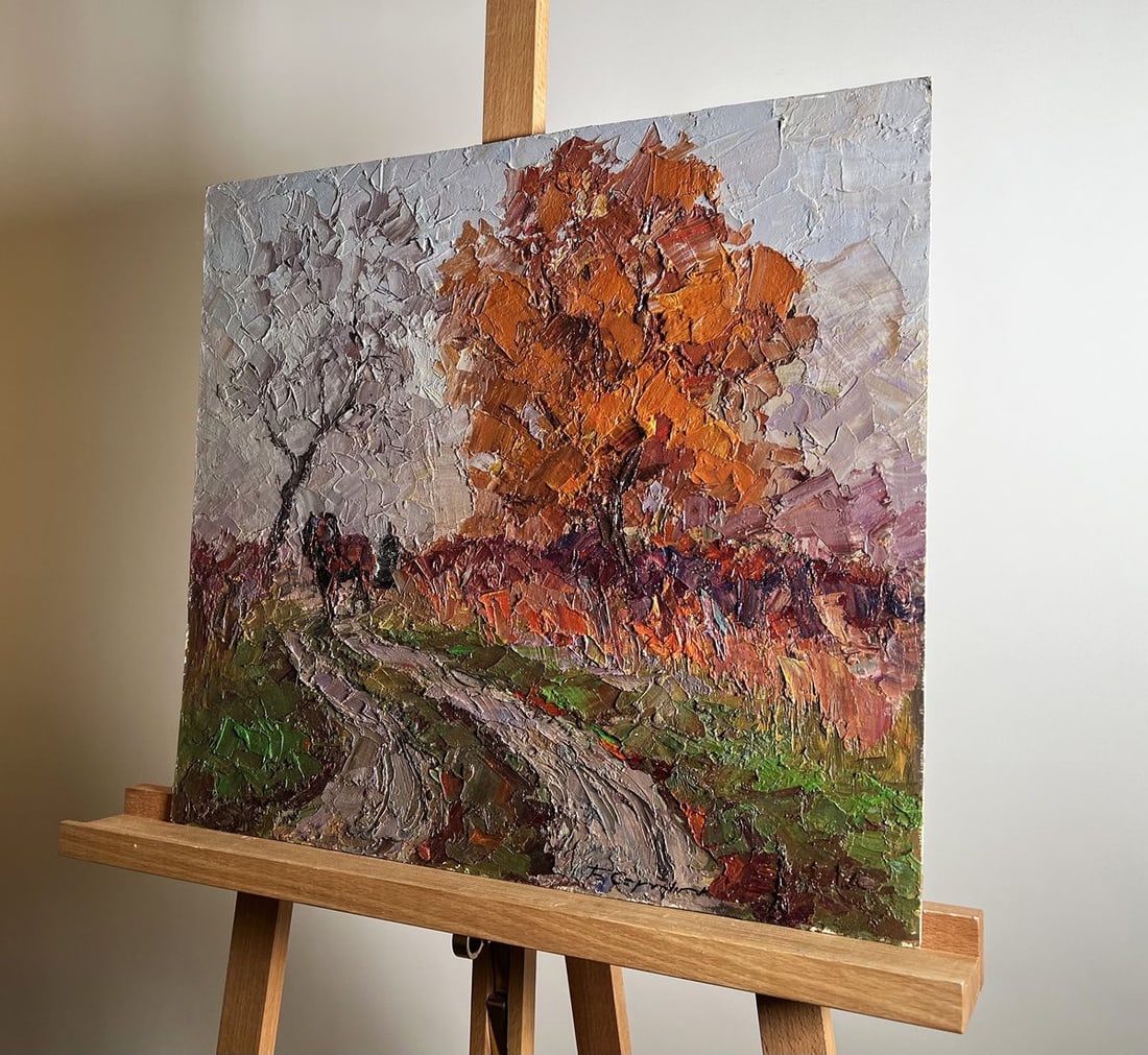 Oil painting A horse is walking along the path Boris Serdyuk - 2