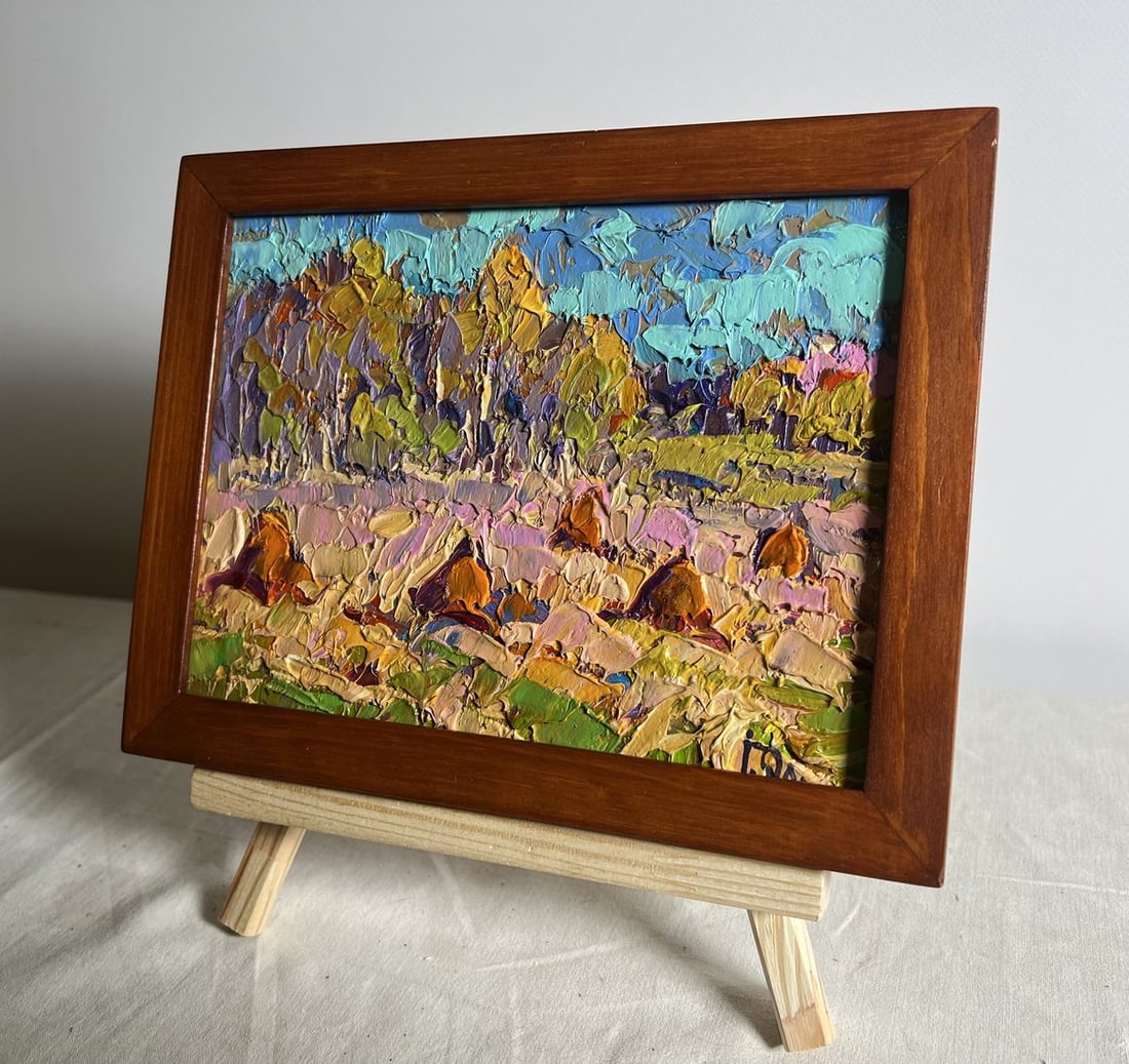 Oil painting Autumn haystacks Alex Kalenyuk - 2