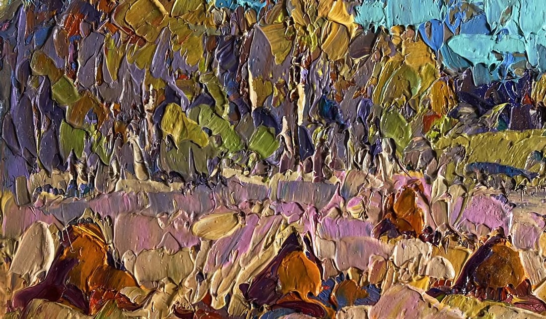 Oil painting Autumn haystacks Alex Kalenyuk - 7