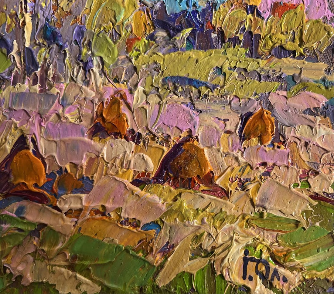 Oil painting Autumn haystacks Alex Kalenyuk - 9