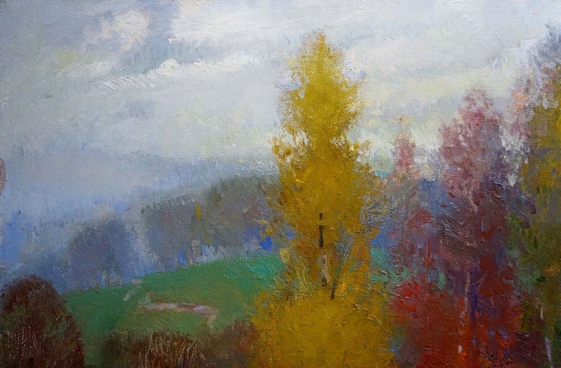 Oil painting Autumn landscape Mynka Alexander Fedorovich - 3
