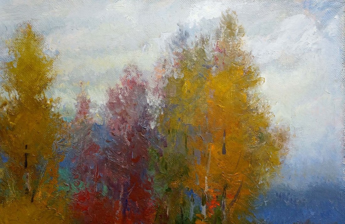 Oil painting Autumn landscape Mynka Alexander Fedorovich - 4