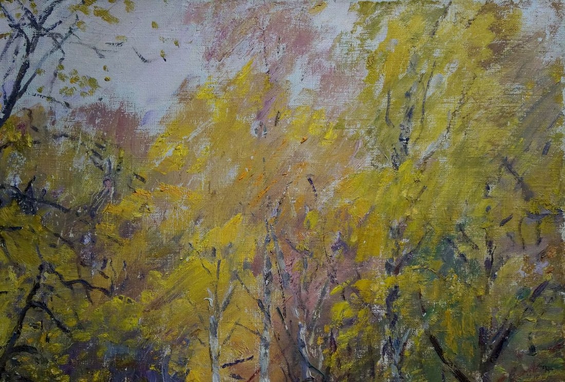 Oil painting Autumn. Road to the forest Kisil Grigory Alekseevich - 4