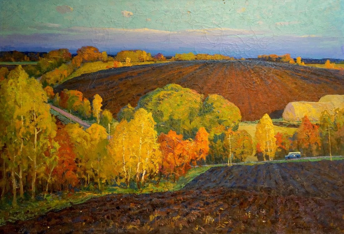 Oil painting Landscape of fields Korostelev Vladimir Alexandrovich: Title: Oil painting Landscape of fields Korostelev Vladimir Alexandrovich Description: No.Vern 1070 *** ABOUT THIS PAINTING *** * TITLE: "Landscape of fields" * ARTISTS: Korostelev Vladimir Alexandrov