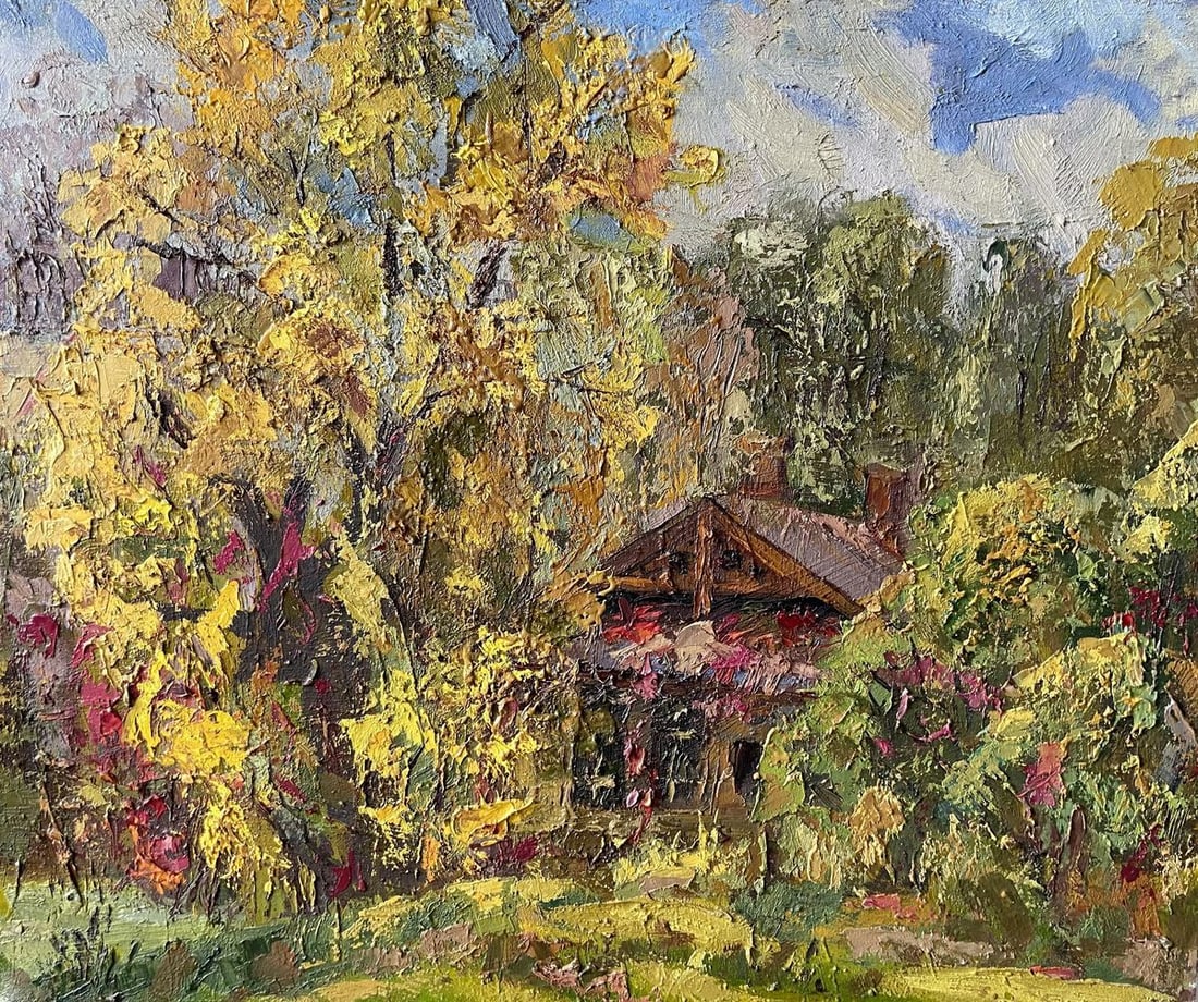 Oil painting Autumn in the village Kapotenko Ivan Ivanovich (1 of 9)