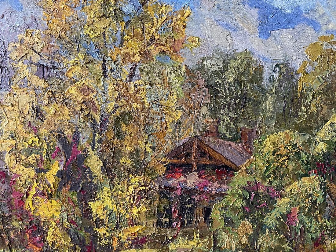 Oil painting Autumn in the village Kapotenko Ivan Ivanovich - 8
