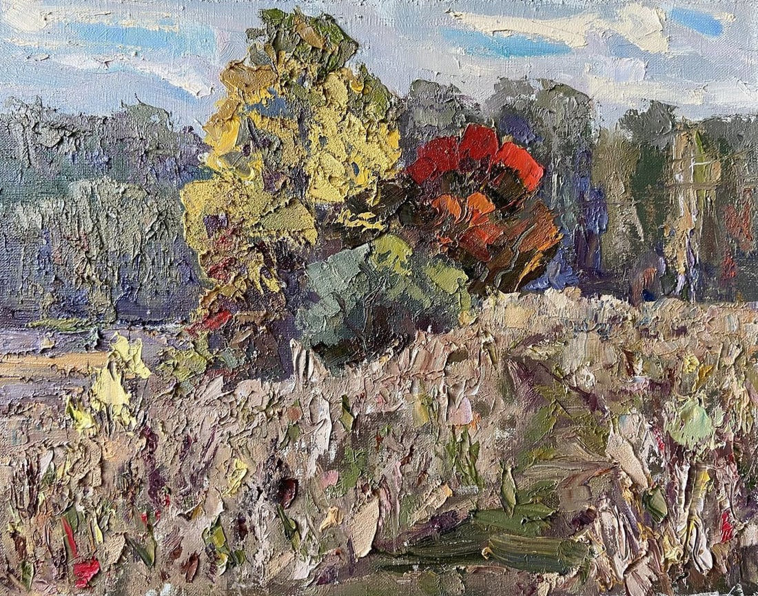 Oil painting Early autumn Kapotenko Ivan Ivanovich: Title: Oil painting Early autumn Kapotenko Ivan Ivanovich Description: No.Gap 25 *** ABOUT THIS PAINTING *** * TITLE: "Early autumn" * ARTISTS: Kapotenko Ivan Ivanovich * SIZE: 40x50 cm/'15.74x19.68