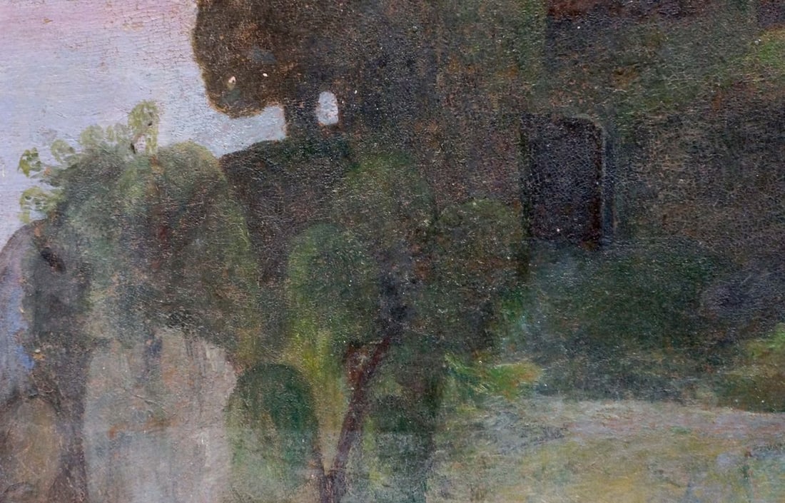 Oil painting Landscape with a palace - 2