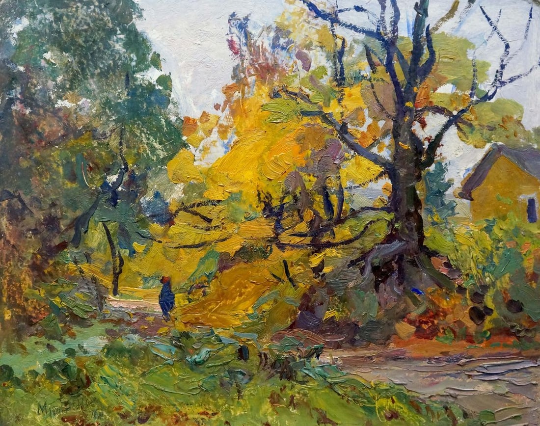 Oil painting Walk in the woods Gantman Moisey Faibovich: Title: Oil painting Walk in the woods Gantman Moisey Faibovich Description: No.Verns 296 *** ABOUT THIS PAINTING *** * TITLE: "Walk in the woods" * ARTISTS: Gantman Moisey Faibovich * SIZE: 39x49 cm/'