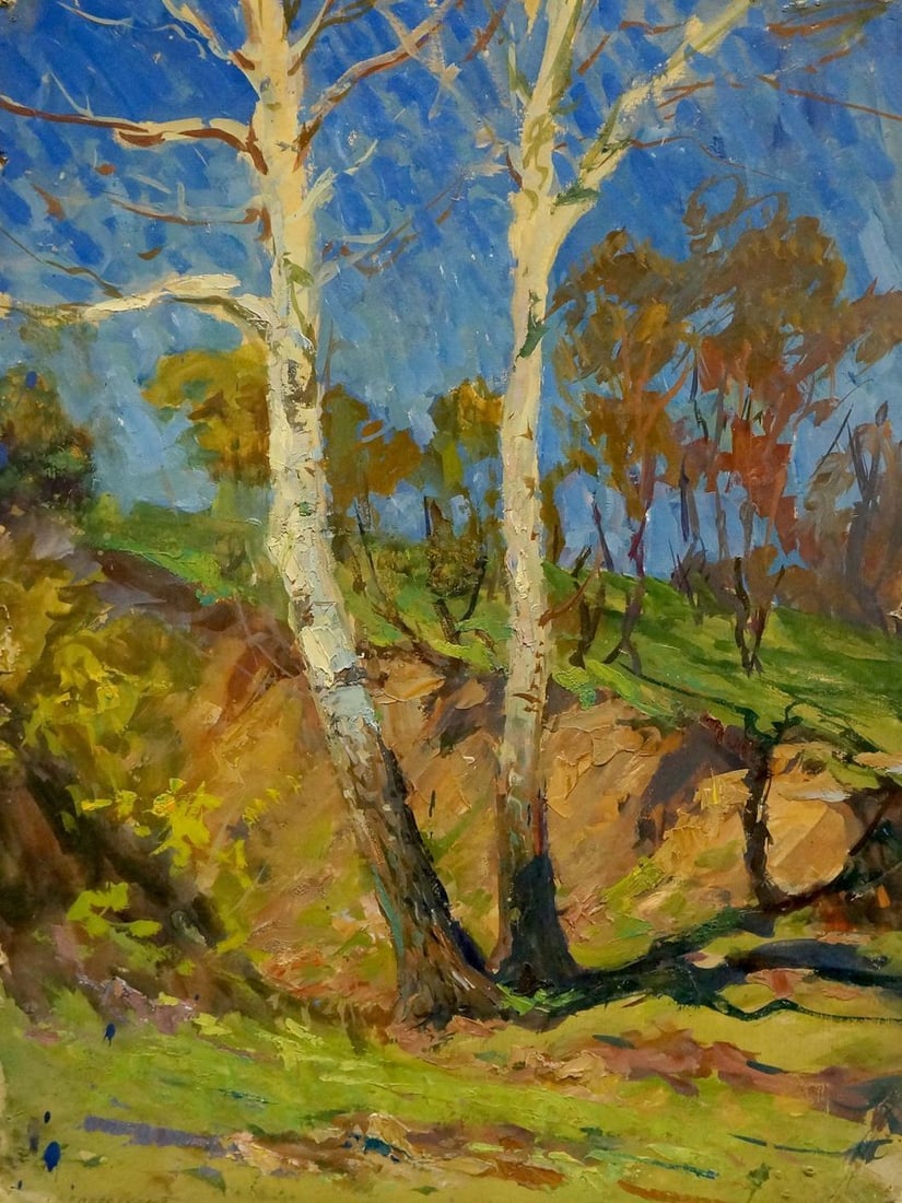 Oil painting In the woods Kolosovsky Georgy Sergeevich: Title: Oil painting In the woods Kolosovsky Georgy Sergeevich Description: No.Verns 379 *** ABOUT THIS PAINTING *** * TITLE: "In the woods" * ARTISTS: Kolosovsky Georgy Sergeevich * SIZE: 70x52 cm/'27