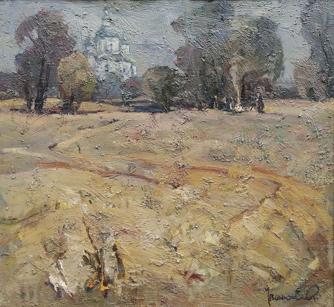 Oil painting Sorochyn evenings Kalenyuk Alex: Title: Oil painting Sorochyn evenings Kalenyuk Alex Description: No.Kalen 66 *** ABOUT THIS PAINTING *** * TITLE: "Sorochyn evenings" * ARTISTS: Kalenyuk Alex * SIZE: 110x100 cm/'43.30x39.37 inches'