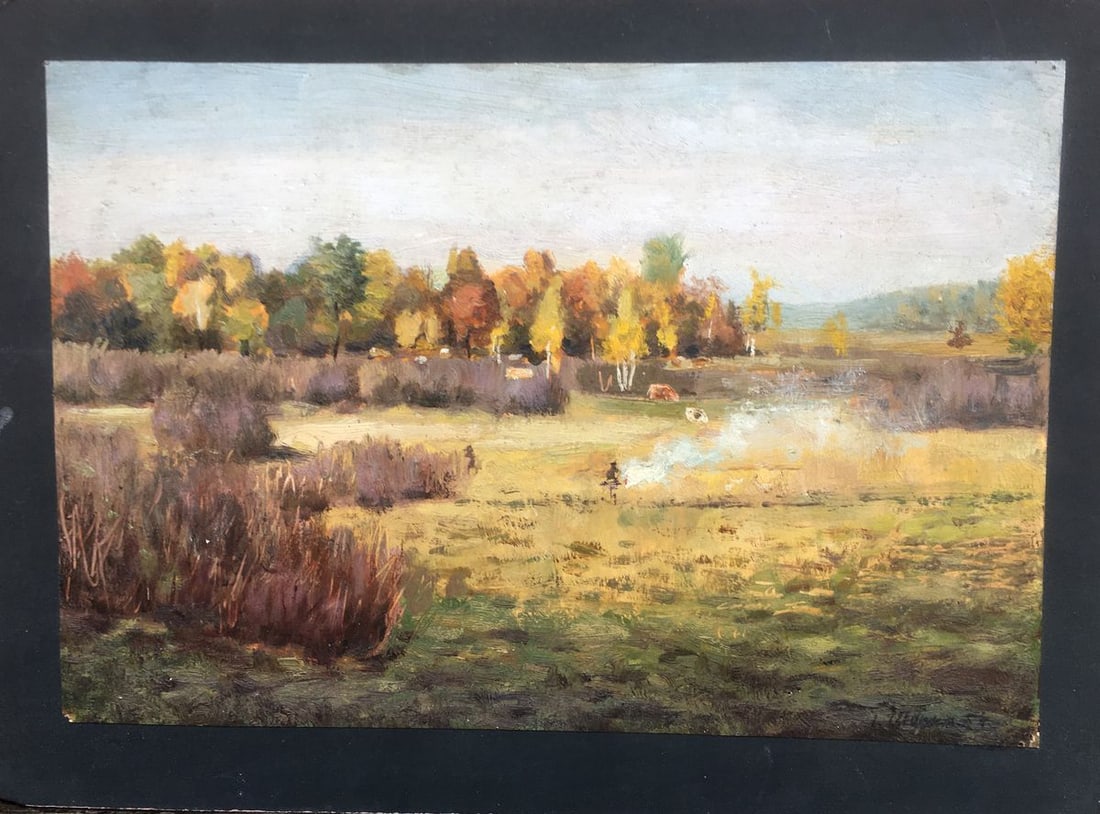 Oil painting Autumn has come Ivan Kirillovich Tsyupka: Title: Oil painting Autumn has come Ivan Kirillovich Tsyupka Description: No.650 *** ABOUT THIS PAINTING *** * TITLE: "Autumn has come" * ARTISTS: Ivan Kirillovich Tsyupka * SIZE: 24x33