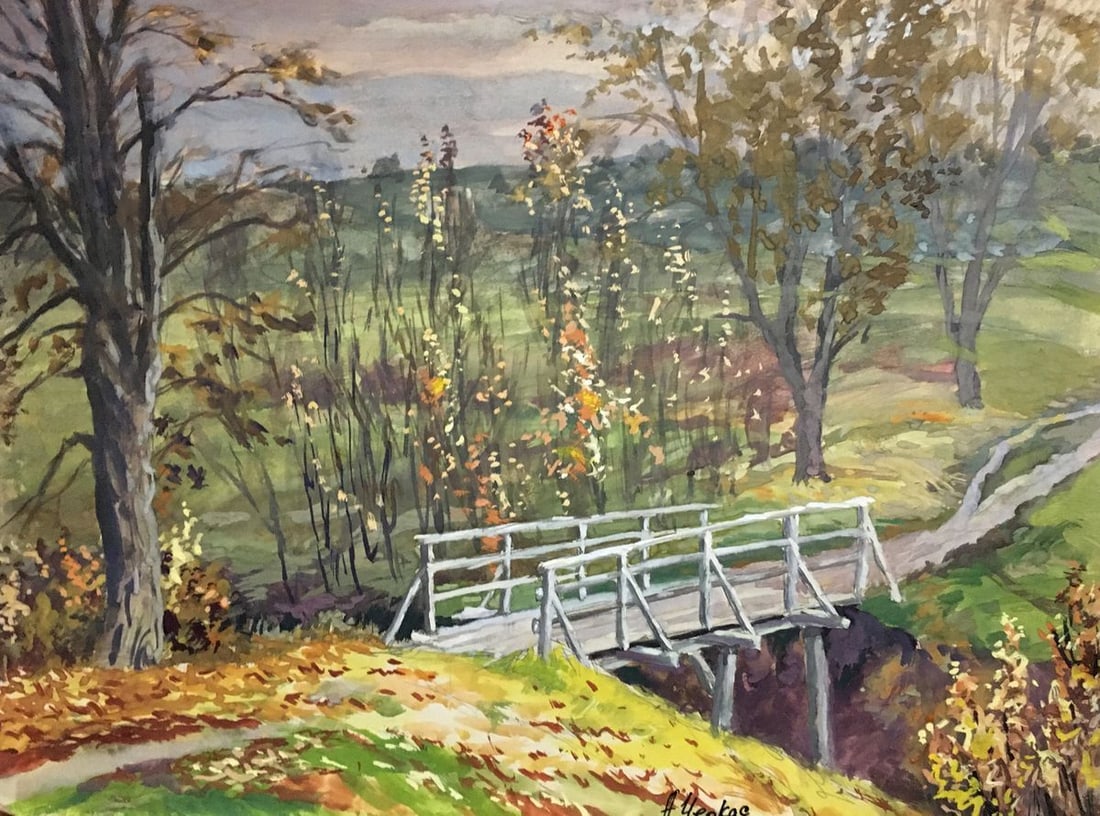 Gouache painting Bridge Cherkas A.G. (1 of 10)