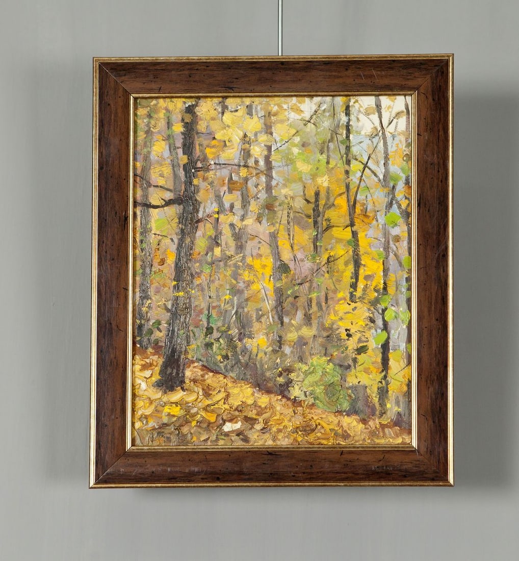 Autumn Landscape, Antique Painting Original: Title: Autumn Landscape, Antique Painting Original Description: No.E 4571111 * TITLE: "Golden autumn" * ARTISTS: Ivan Kirillovich Tsyupka * SIZE: 30x24 cm/'11,81x9,44 inches' * MEDIUM: oil, cardboard 