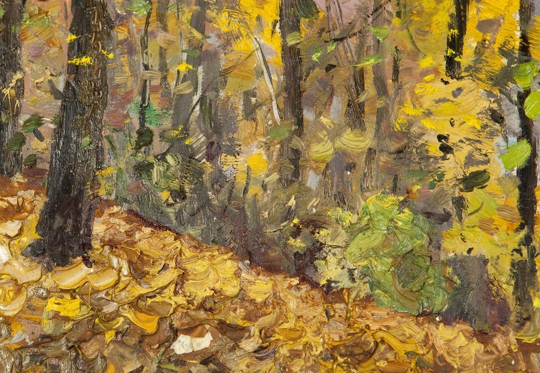 Autumn Landscape, Antique Painting Original - 5