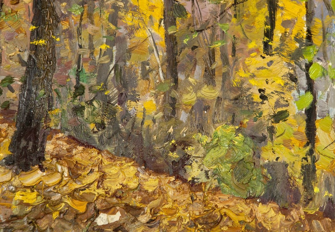 Autumn Landscape, Antique Painting Original - 6
