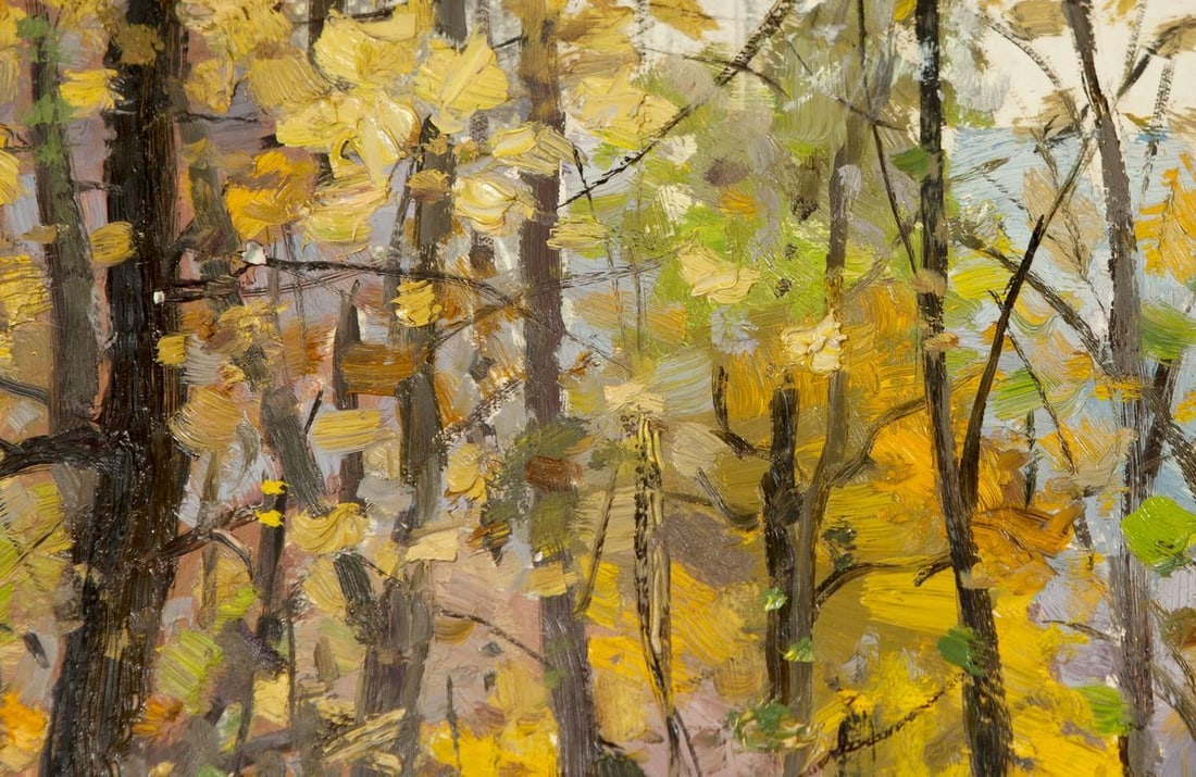 Autumn Landscape, Antique Painting Original - 7