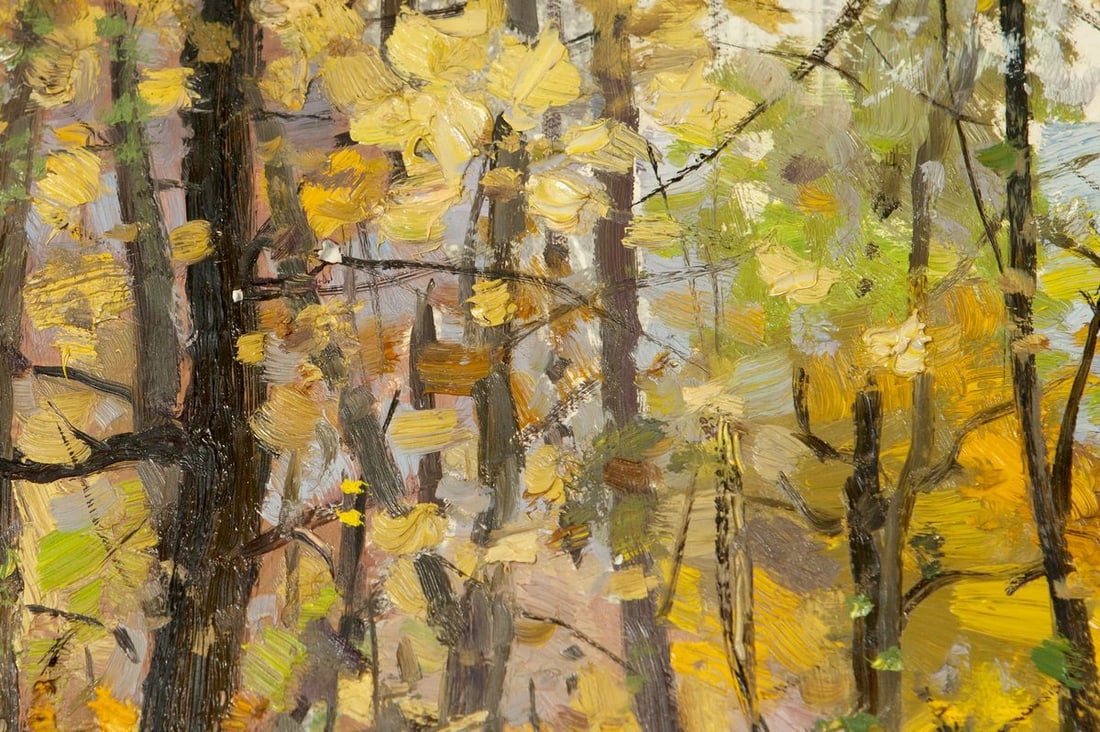 Autumn Landscape, Antique Painting Original - 8