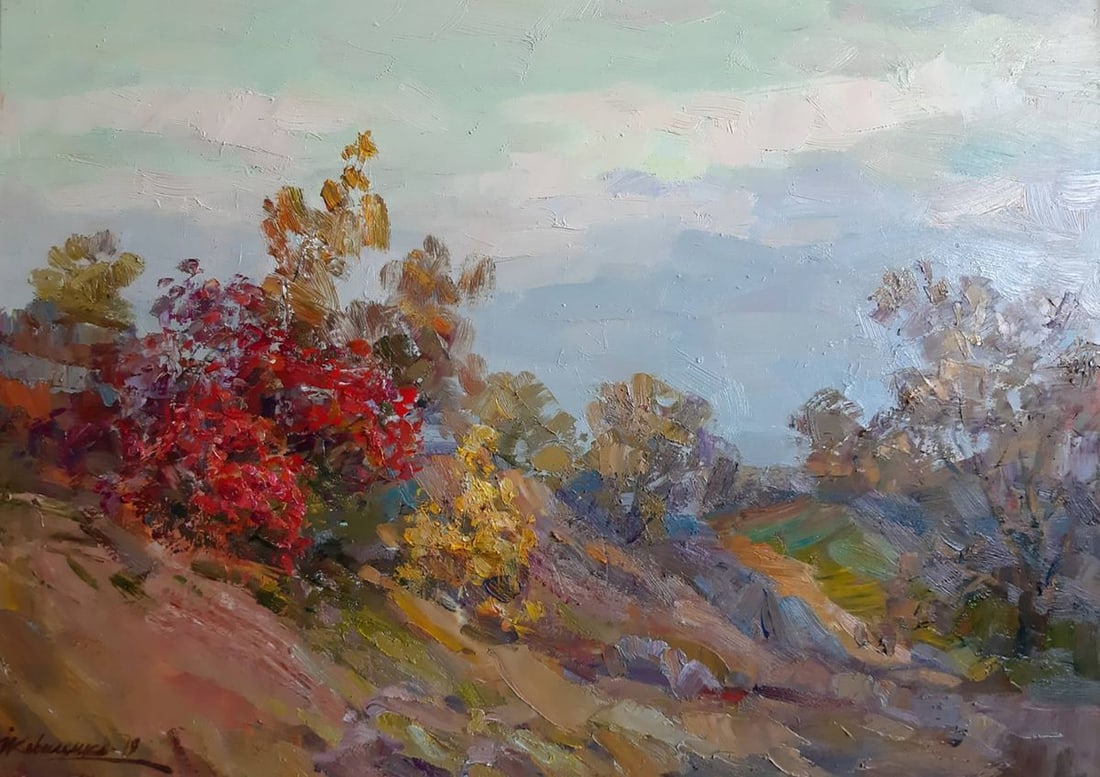 Oil painting Autumn Kovalenko Ivan Mikhailovich: Title: Oil painting Autumn Kovalenko Ivan Mikhailovich Description: No.Koval 17 *** ABOUT THIS PAINTING *** * TITLE: "Autumn" * ARTISTS: Kovalenko Ivan Mikhailovich * SIZE: 50x70 cm/'19.68x27.55 inche